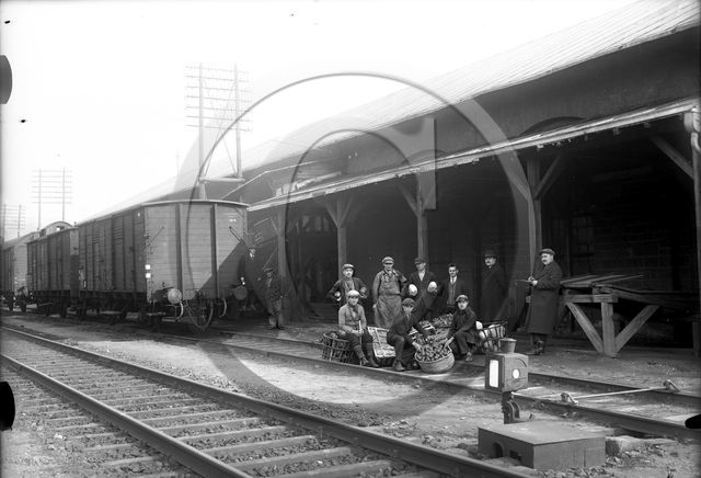 Treves magasin central des cooperatives generales armee du Rhin   voie ferree wagon groupe legumes et fruits  Allemagne .jpg